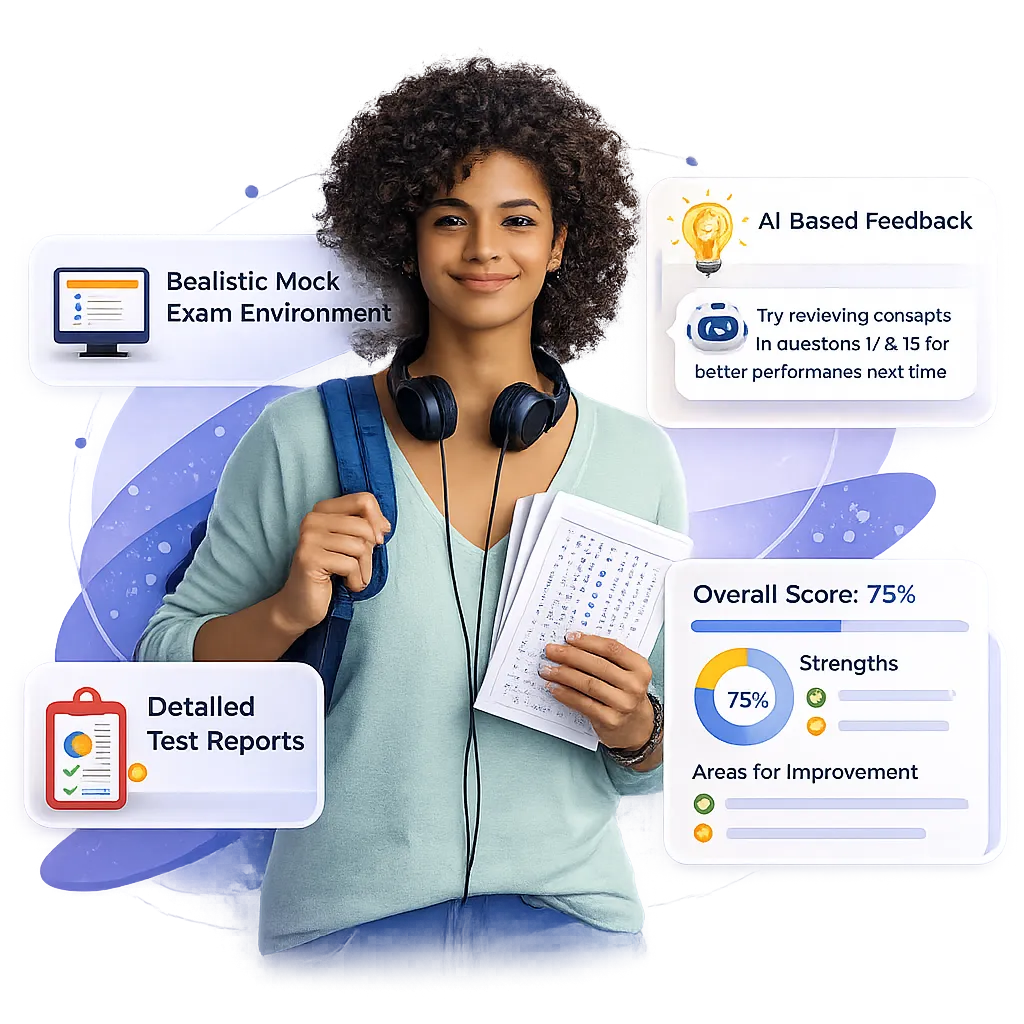 Student with exam features